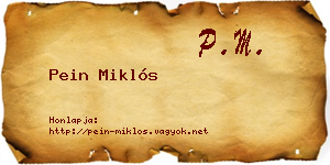 Pein Miklós névjegykártya