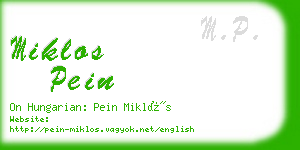 miklos pein business card